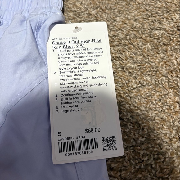 Serene Blue Lululemon Shake It Out High Rise Shorts 2.5” NWT Athletic Shorts - Picture 6 of 10